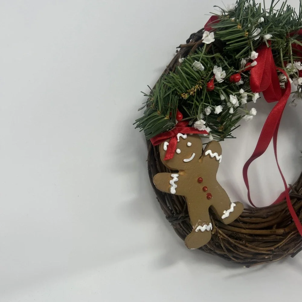 Vintage Christmas Around The World Gingerbread People Christmas Wreath In Box